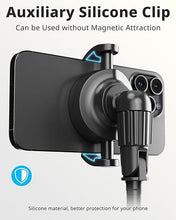 Load image into Gallery viewer, UBeesize 72'' Magnetic Tripod for iPhone with Remote, Extendable Cell Phone Tripod Stand, Compatible with MagSafe, Selfie Stick Tripod for iPhone 15 14 13 12 11 Series and Android Phones