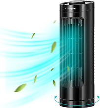 Load image into Gallery viewer, VIVOSUN 13'' Tower Fan, Bladeless Desk Fan with 3 Speeds and 70° Oscillation, Portable and Compact, Quiet Cooling Fan for Home and Office, Black