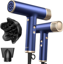 Load image into Gallery viewer, YAPOY Professional Hair Dryer with Diffuser Fast Drying 200 Million Ionic Blow Dryer with 110, 000 RPM High-Speed No Heat Damage Intelligent Thermo-Control Low Noise, Blue