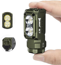 Load image into Gallery viewer, WUBEN E7 1800 Lumen Rechargeable Mini Flashlight with Magnet - Super Bright 6 Modes ArmyGreen EDC Flashlight, Typ-C Rechargeable LED; IP68 Pocket Flashlight for Headlamp Use, Rescue, Camping
