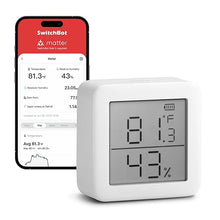 Load image into Gallery viewer, SwitchBot Room Thermometer Hygrometer Indoor, Bluetooth Digital Temperature Monitor with Free Data Storage, Dewpoint/VPD/Absolute Humidity, Hygrometer Indoor Humidity Meter, Thermometer for Home