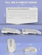 Load image into Gallery viewer, Wireless Keyboard and Mouse Combo, Ergonomic Keyboard with Wrist Rest, Phone Holder, Sleep Mode, 2.4G Lag-Free Rechargeable Compact Silent Cordless Keyboard Mouse for Windows, Mac, Laptop, PC (White)