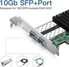 Load image into Gallery viewer, 10Gb SFP+ PCIe NIC Network Adapter Card Compare to Intel X710-DA2, Dual SFP+ Port, with Intel X710-BM2 Controller, PCI Express 3.0, 10Gb PCI-E Ethernet LAN Adapter Support Windows Server/Linux/VMware