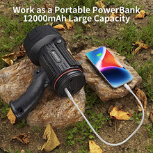 Load image into Gallery viewer, BUYSIGHT Rechargeable Spotlight Flashlight,high lumens Hand held Spotlight Waterproof Flashlight Hunting floodlight with red Filter (Graphite Black-COB)