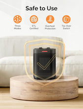 Load image into Gallery viewer, 1000W Small Space Heaters for Indoor Use, PTC Ceramic Personal Heater with Overheating & Tip-Over Protection, Quiet Heating for Desktop Office Home