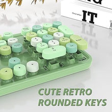 Load image into Gallery viewer, Green Wireless Keyboard and Mouse, KOOTOP Cute Green Colorful Keyboard and Mouse, 2.4G Wireless Keyboard with Retro Round Keycap for PC, Mac, Laptop,Tablet,Computer Windows (Green)