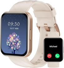 Load image into Gallery viewer, RUIMEN Smart Watches for Women Men (Answer/Make Calls) Compatible with iPhone/Android Phones, 1.85" HD Screen Fitness Tracker Heart Rate Monitor 100+ Sports Tracker Watch Waterproof (Milky White)