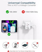 Load image into Gallery viewer, 2 Pack Switzerland Travel Plug Adapter, Swiss Outlet Adapter with 3 Outlets 3 USB Charging Ports(1 USB C), Type J Power Adapter, Travel Essentials US to Switzerland, Rwanda, Liechtenstein