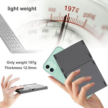 Load image into Gallery viewer, ROCK&ROWN Foldable Bluetooth Keyboard, Pocket Size Portable Wireless Keyboard with Touchpad for Mac OS,Android, Windows, Linux, PC, Tablet, with Rechargeable Li-ion Battery-Dark Gray