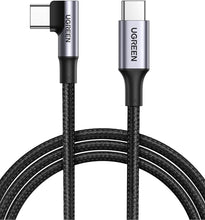 Load image into Gallery viewer, UGREEN Right Angle USB C to USB C Cable, 100W Type C 90 Degree Fast Charging Cable Compatible with iPhone 15/15 Plus/15 Pro, MacBook Pro 2022, iPad Pro 2022, Dell XPS, Samsung Galaxy S24/S23, 6.6FT