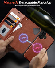 Load image into Gallery viewer, OCASE for iPhone 16 Plus Case Detachable Wallet Case with Card Holder, 2 in 1 Pu Leather Flip Folio with RFID Blocking Stand Wrist Strap Shockproof Phone Cover 6.7 Inch 2024, Dark Brown