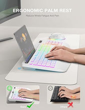 Load image into Gallery viewer, Wireless Keyboard and Mouse Combo, 9 Backlit Effects, Wrist Rest, Phone Holder, 2.4G Lag-Free Ergonomic Keyboards, Rechargeable Silent Cordless Set for Computer, Laptop, Mac, Windows -SABLUTE?White?