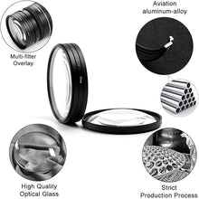 Load image into Gallery viewer, 77mm Close-up Filter Kit 4 Pieces(+1,+2,+4,+10) Macro Filter Accessory Close-up Lens Filter Kit Set with Lens Filter Pouch for Canon Nikon Sony Pentax Olympus Fuji DSLR Camera+Lens Cap