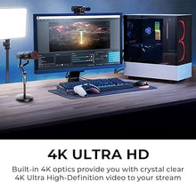 Load image into Gallery viewer, AVerMedia Live Streamer CAM 513-4K 30 fps UHD, Ultra Wide Angle Webcam with Fixed-Focus Glass Lens, for Indoor Lighting, Works with OBS, Zoom, Black
