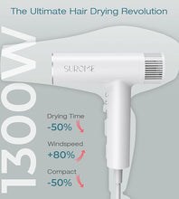Load image into Gallery viewer, Blow Dryer,110000RPM High-Speed Brushless Motor, Fast-Drying Negative Ions Intelligent Constant Temperature Hair Care Dryers, Professional Hair Dryer with Attachments for Home&Salon (White)