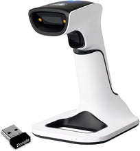 Load image into Gallery viewer, ScanAvenger Wireless Portable 1D&2D with Stand Bluetooth Barcode Scanner: Hand Scanner 3-in-1, Cordless, Rechargeable Scan Gun for Inventory - USB Bar Code/QR Reader (1D&2D with Next Gen Stand)