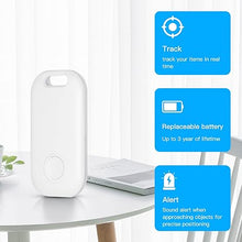 Load image into Gallery viewer, 2 Pack Key Finder Smart Bluetooth Tracker Item Finder Work with Apple Find My Item Locator Anti-Lost Device for Keys, Bags and More Global Positioning iOS Only (Black)