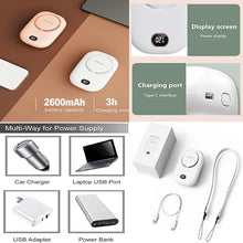 Load image into Gallery viewer, Portable Neck Fan, Handheld Mini Fan Small Personal Fan, Hand Held Fan USB Rechargeable Eyelash Fan for Kids Girls Boys Woman Man Home Outdoor Travel (White)