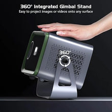 Load image into Gallery viewer, ?Auto Focus/Keystone?4K Projector with WiFi and Bluetooth, 360° Rotating Movie Projector, Portable Projector with 400 ANSI, Outdoor Projector for Phone/PC/TV Stick/DVD/USB/HDMI