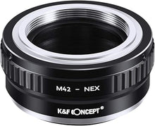 Load image into Gallery viewer, K&F Concept Lens Mount Adapter Compatible with M42 Lens to NEX E-Mount Camera Compatible with Sony Alpha NEX-7 NEX-6 NEX-5N NEX-5 NEX-C3 NEX-3