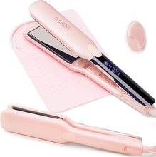 Load image into Gallery viewer, ANGENIL Pro Titanium Flat Iron Hair Straightener 1.75" Wide, Salon Grade Dual Voltage Straightening and Curler 2-in-1 with Heat Resistant Silicone Mat, Adjustable Temp 240°F-470°F, 15s Fast Heating