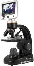 Load image into Gallery viewer, Celestron – LCD Digital Microscope II – Biological Microscope with a Built-in 5MP Digital Camera – Adjustable Mechanical Stage –Carrying Case and 1GB Micro SD Card