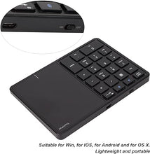 Load image into Gallery viewer, Sanpyl Numeric Keypad, 2 in 1 22 Keys 2.4G Touchpad Bluetooth 4.2 Number Pad, Type C Charging 500mAh Financial Accounting Keyboard, for Laptop, PC, Desktop(Black)