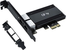Load image into Gallery viewer, 2.5G Dual RJ45 Port PCI-E Network Card with RTL8125B Conrtoller, QFly 2.5Gb Ethernet Adapter Card Compatible with 100/1000Mbps/2.5G, Support Windows/Linux