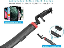 Load image into Gallery viewer, 66" Tripod for iPhone & Camera, Portable Phone Tripod with Rechargeable Remote Control and Rotate Phone Holder, Selfie Stick for iPhone/Gopro and Cameras(Red 66 inch)