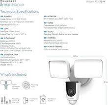 Load image into Gallery viewer, Amcrest Floodlight Camera, Smart Home 1080P Security Outdoor Camera Wireless WiFi with Flood Light, Built-in Siren Alarm, 114° View, IP65 Waterproof, MicroSD & Cloud Storage, ASH26-W