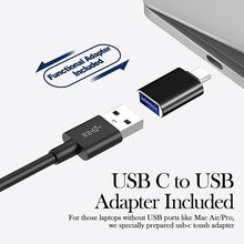 Load image into Gallery viewer, USB Computer Speaker for Laptop, External Speakers for Desktop Computer with Crystal Clear Sound, Rich Bass and Volume Buttons, Plug-N-Play (Black)