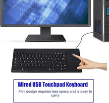 Load image into Gallery viewer, MC-818 82 Keys USB Keyboard Wired Keyboard Built-in Touchpad USB HUB Port Mechanical Structure Ergonomic Keyboard Mute Ultra-Thin Keyboard for Notebook/Desk, Black