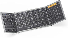 Load image into Gallery viewer, ProtoArc Foldable Bluetooth Keyboard, XK01 Folding Wireless Portable Keyboard with Numeric Keypad, Full-Size Travel Keyboard for iPad Tablet Smartphone Laptop PC Windows iOS Android, Space Gray