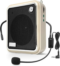 Load image into Gallery viewer, Portable Voice Amplifier,10W Bluetooth Rechargeable Personal Voice Amplifier with Wired Microphone Headset,PA System Speaker for Teaching/Meeting/Outdoors (S50 Wired Headset Microphone White)