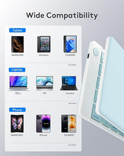 Load image into Gallery viewer, Samsers Bluetooth Foldable Keyboard, Wireless Portable Folding Keyboard, Full-Size Ultra-Slim Rechargeable Keyboard Connect Up to 3 Devices for iOS Android Windows Phone Tablet and Laptop, Blue
