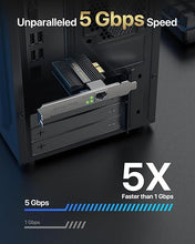 Load image into Gallery viewer, BrosTrend 5Gb PCIe Network Card, PCIe Ethernet Card with Extra Low-Profile, PCI Express Network Adapter for PC Windows 11/10 & Windows Server 2022 ONLY, PCIe to 5 Gigabit NIC Card Lifetime Protection