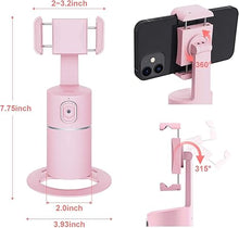 Load image into Gallery viewer, Auto Tracking Phone Holder,360° Rotation Face Body Track Mount,Tracking Tripod for Vlog Shooting Live Streaming,Build-in Battery,No APP Required(Pink)…