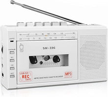 Load image into Gallery viewer, Cassette Player Recorder Walkman, Cassette to Digital Converter via USB or Micro SD Card, Powered by AC or 4 AA Battery, AM FM Radio Tape Recorder with Build-in Speaker and Earphone Jack