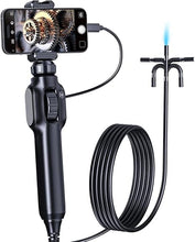 Load image into Gallery viewer, Articulating Borescope Camera with Lights,1080P Two-Way Endoscope Camera with 0.3inch Lens,Industrial Automotive Inspection Camera Compatible with Android/iOS Phone (39inch/1m)
