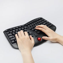 Load image into Gallery viewer, Adesso WKB-3150UB - Wireless Ergonomic Keyboard with Built-in Removable Trackball and Scroll Wheel, Split Key, Long Battery Life, Small and Portable -Compatible for Laptop/Desktop/PC/Windows XP/7/8/10
