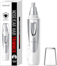 Load image into Gallery viewer, Ear and Nose Hair Trimmer Clipper - 2024 Professional Painless Eyebrow & Facial Hair Trimmer for Men Women,Battery-Operated Trimmer with IPX7 Waterproof,Dual Edge Blades for Easy Cleansing White