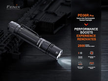Load image into Gallery viewer, Fenix PD36R Pro 2800 Lumen USB Rechargeable LED Tactical Flashlight with EdisonBright Charging Cable Carry case Bundle