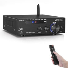 Load image into Gallery viewer, Facmogu AK-3116 HiFi Digital Amplifier, Bluetooth 5.3 200W Dual TPA3116 2 Channel 2x100W Class D Stereo Receiver w/RCA, USB, Optical, FM, Mini Amp Audio System for Home, Outdoor, w/ 24V Power Supply
