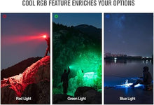 Load image into Gallery viewer, OLIGHT Marauder Mini 7,000 Lumens Bright Flashlight with 600 Meters Beam Distance, Powerful RGB Flashights, Rechargeable MCC3 Magnetic Charging for Outdoor, Hunting, Searching (Orange)