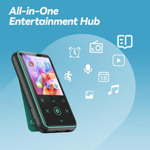 Load image into Gallery viewer, AGPTEK 64GB MP3 Player with Clip, 1.8 inch Bluetooth 5.3 Music Player with FM Radio, Voice Recorder for Sport Running, Supports up to 128GB TF Card, Model: M2, Blue
