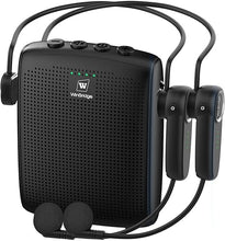 Load image into Gallery viewer, Mini Personal Wireless Voice Amplifier with 2 Bluetooth Microphones- 15W Rechargeable Pa Speaker System for Teachers, Coaches & Public Speaking