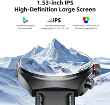 Load image into Gallery viewer, Smart Watch with Wireless Earbuds, Bluetooth Call Watches for Men 1.53" Steel Material Ultra-Thin Body 9D Sound Effects,Fitness Tracker Sports Watch, Compatible iPhone Android (95 Black)