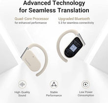 Load image into Gallery viewer, M9 Language Translator Earbuds Open-Ear Headphones Support 144 Languages & Accents Translation Earbuds Real Time Translator Device, Snug Fit, Ergonomic Ear Hooks Beige (Without Offline Package)