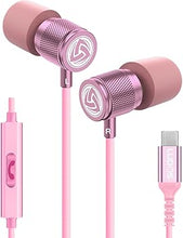 Load image into Gallery viewer, LUDOS Ultra USB C Headphones, 5 Years Warranty, Magnetic USB-C Earbuds for iPhone 16 15 Pro Max Plus Samsung Galaxy S24 S23 Ultra S22 S21 FE S20 Z Flip 3 Fold 4 A53 A54, USB Type C Earphones - Pink