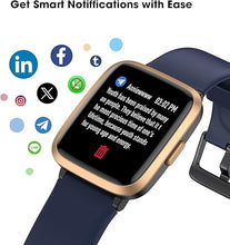 Load image into Gallery viewer, Fitness Tracker Watch with Heart Rate Monitor, Activity Tracker with Pedometer, Sleep Monitor, Calories & Step Counter, 5ATM Waterproof Smart Watch for Women Men Health Fitness Watch for Sports